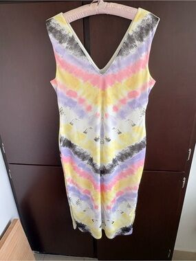 EUC AFRM Pastel Tie-Dye V-Neck Midi Dress meh size XL